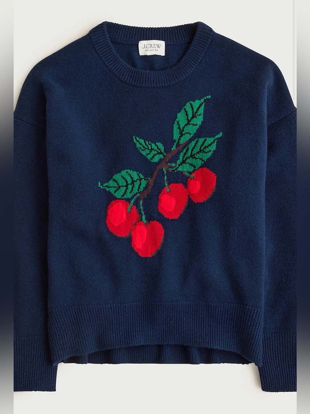 J CREW XS Collection cashmere sweater with intarsia print CR213 $298 - Picture 3 of 4